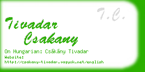 tivadar csakany business card